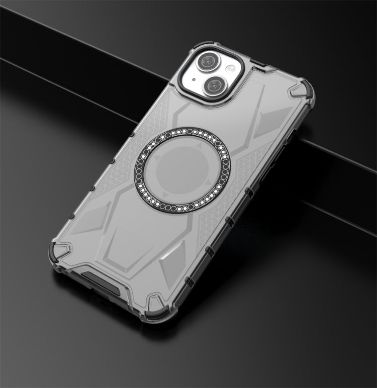 For iPhone 14 Plus MagSafe Armor Holder PC Hybrid TPU Phone Case