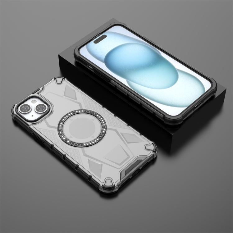 For iPhone 14 Plus MagSafe Armor Holder PC Hybrid TPU Phone Case