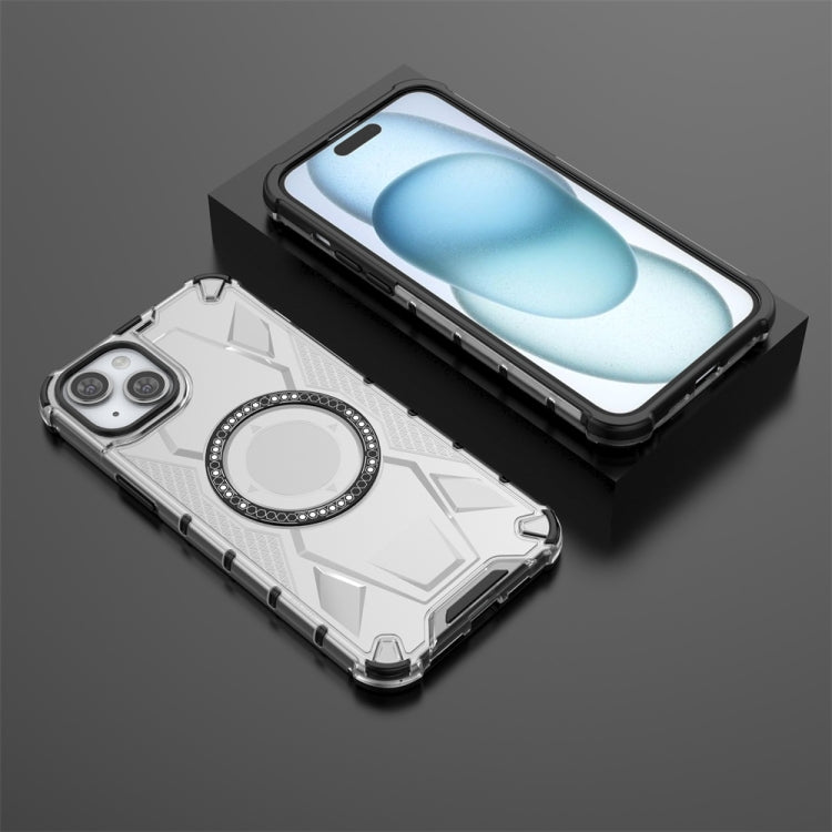 For iPhone 14 Plus MagSafe Armor Holder PC Hybrid TPU Phone Case