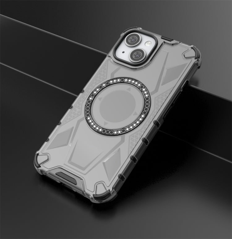 For iPhone 14 MagSafe Armor Holder PC Hybrid TPU Phone Case