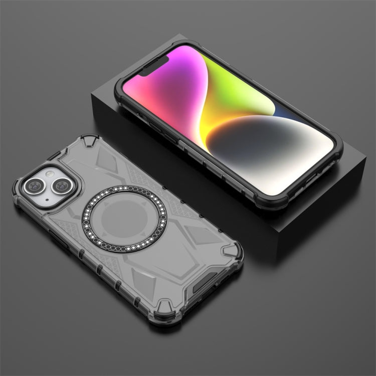 For iPhone 14 MagSafe Armor Holder PC Hybrid TPU Phone Case