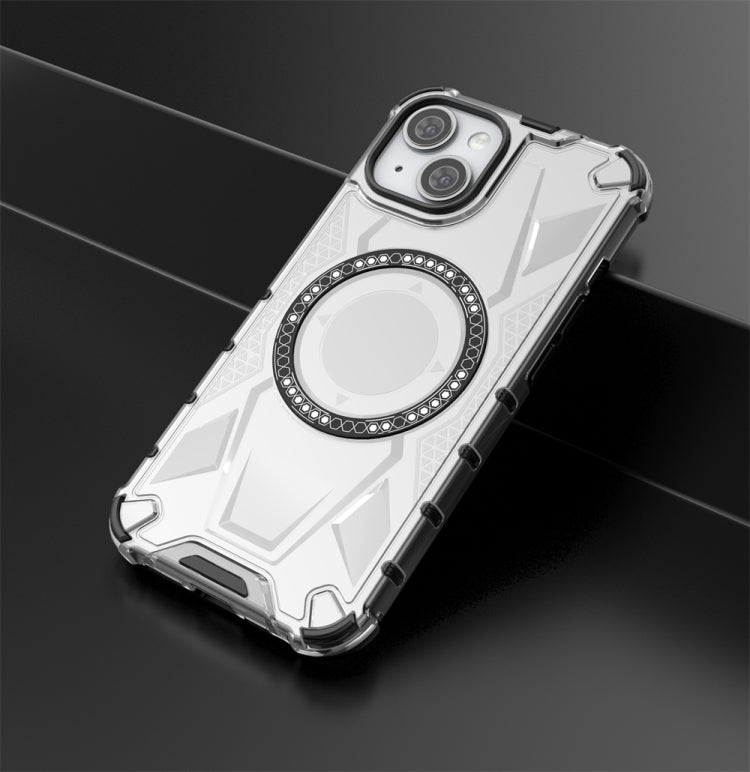 For iPhone 14 MagSafe Armor Holder PC Hybrid TPU Phone Case