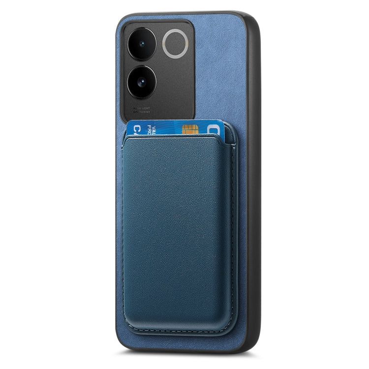 For vivo X100 Pro 5G Retro Magsafe Card Bag PU Back Cover Phone Case