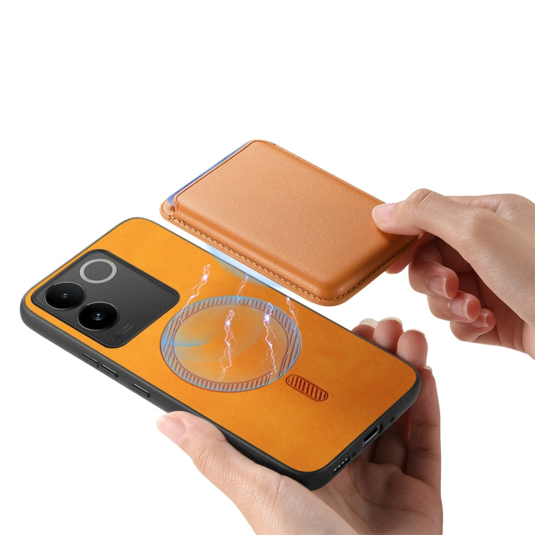 For vivo S17E Retro Magsafe Card Bag PU Back Cover Phone Case