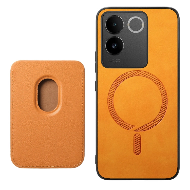 For vivo S17E Retro Magsafe Card Bag PU Back Cover Phone Case