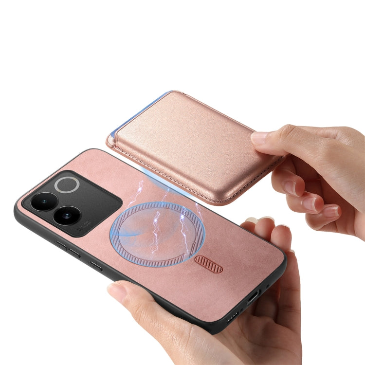 For vivo S17E Retro Magsafe Card Bag PU Back Cover Phone Case