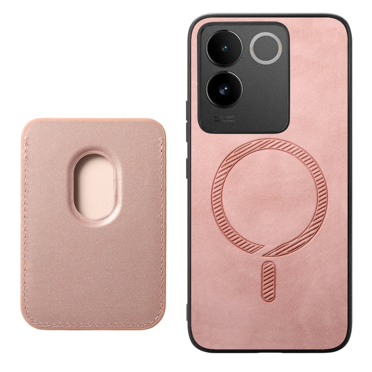 For vivo S17E Retro Magsafe Card Bag PU Back Cover Phone Case