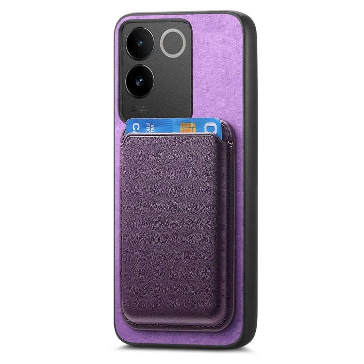 For vivo S17E Retro Magsafe Card Bag PU Back Cover Phone Case