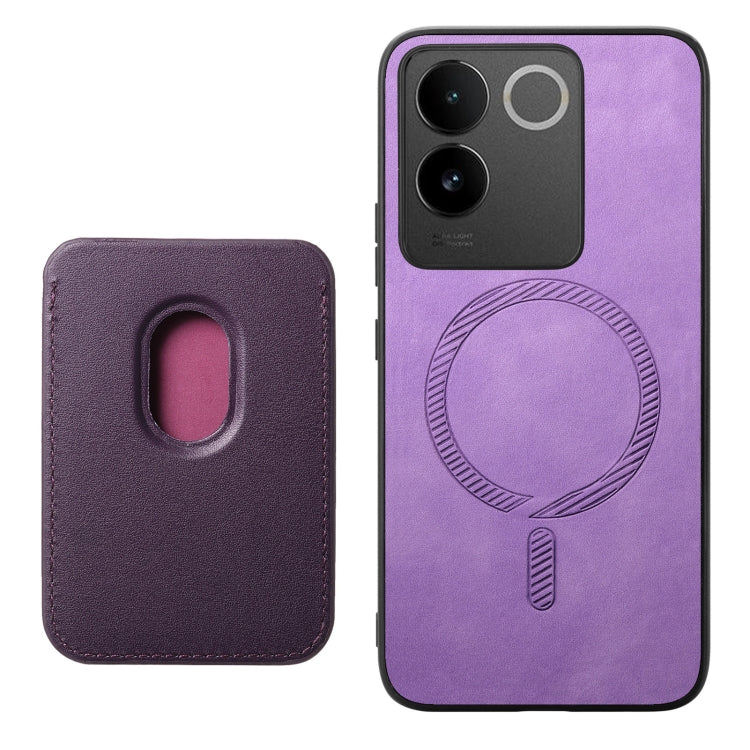 For vivo S17E Retro Magsafe Card Bag PU Back Cover Phone Case