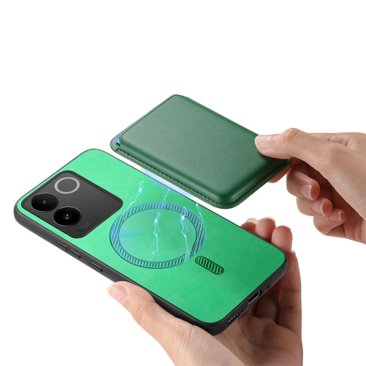 For vivo S17E Retro Magsafe Card Bag PU Back Cover Phone Case