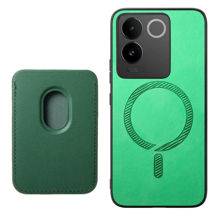 For vivo S17E Retro Magsafe Card Bag PU Back Cover Phone Case