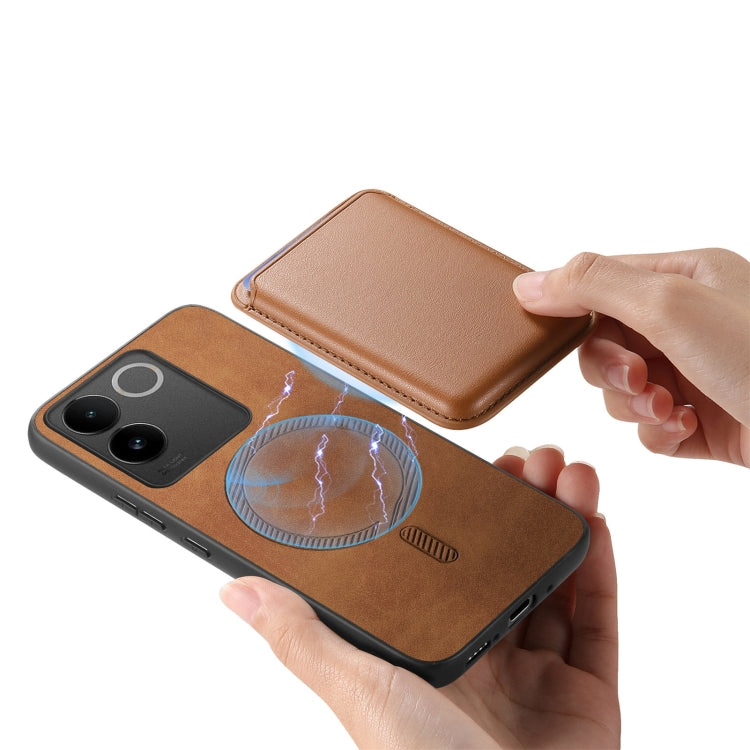 For vivo S17E Retro Magsafe Card Bag PU Back Cover Phone Case