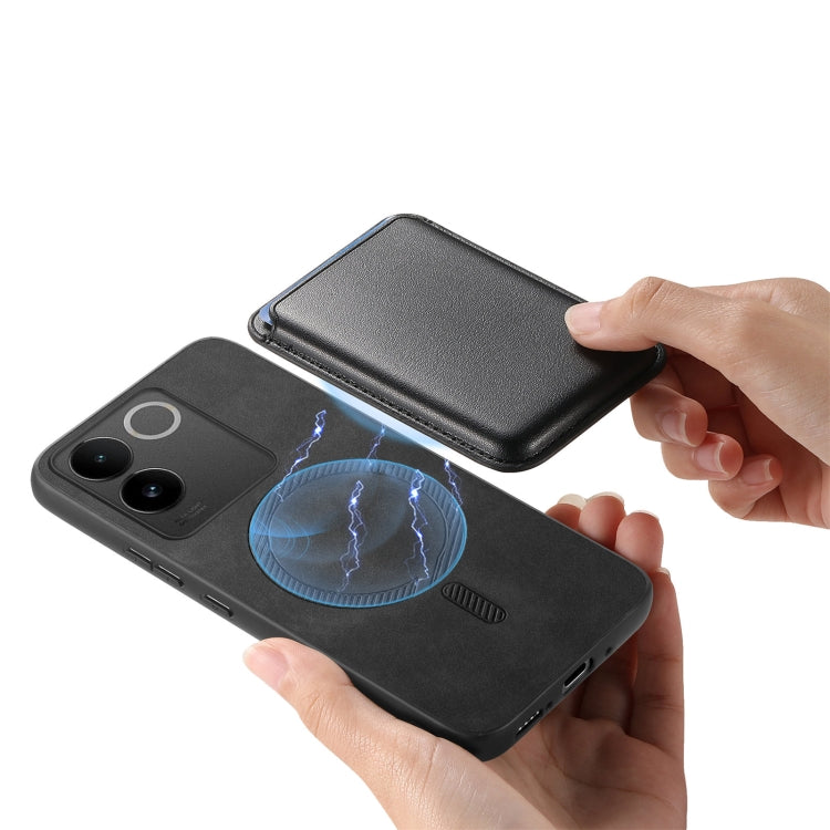 For vivo S17E Retro Magsafe Card Bag PU Back Cover Phone Case
