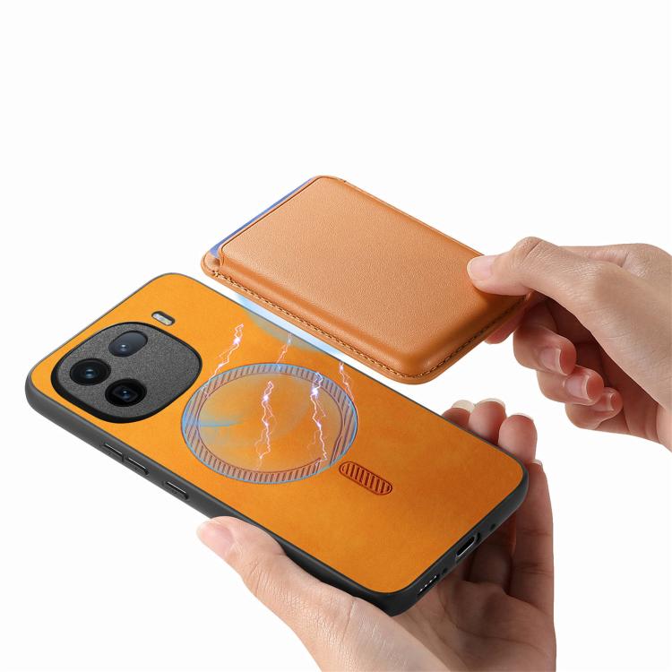 For vivo iQOO Neo8 / Neo8 Pro Retro Magsafe Card Bag PU Back Cover Phone Case