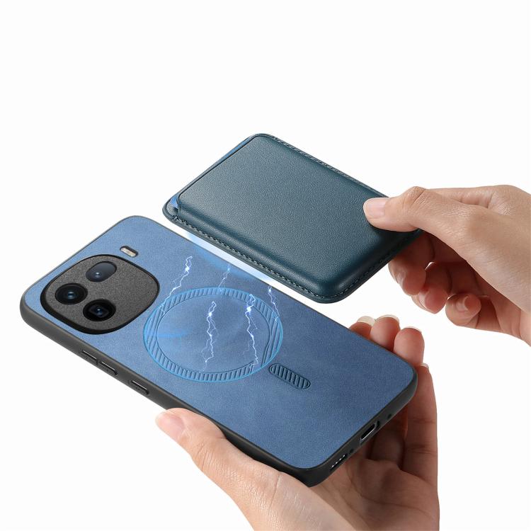 For vivo iQOO Neo8 / Neo8 Pro Retro Magsafe Card Bag PU Back Cover Phone Case