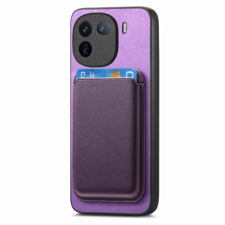 For vivo iQOO Neo8 / Neo8 Pro Retro Magsafe Card Bag PU Back Cover Phone Case