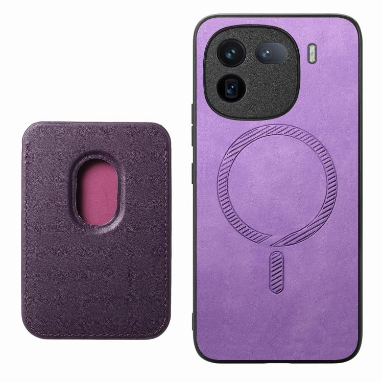 For vivo iQOO Neo8 / Neo8 Pro Retro Magsafe Card Bag PU Back Cover Phone Case