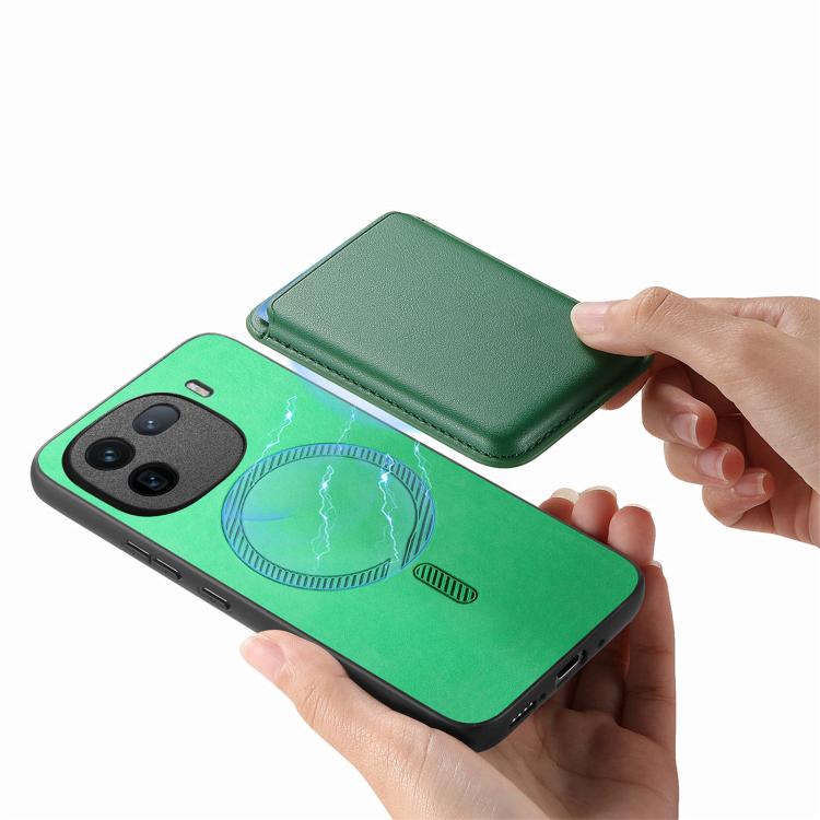 For vivo iQOO Neo8 / Neo8 Pro Retro Magsafe Card Bag PU Back Cover Phone Case
