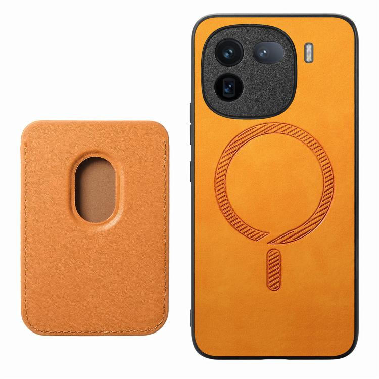 For vivo Y300+ Retro Magsafe Card Bag PU Back Cover Phone Case