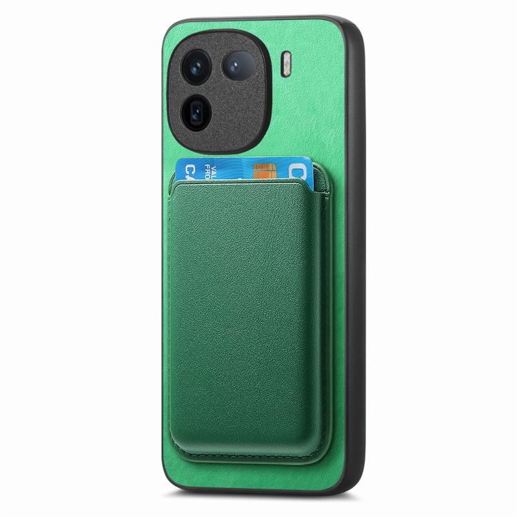 For vivo Y300+ Retro Magsafe Card Bag PU Back Cover Phone Case