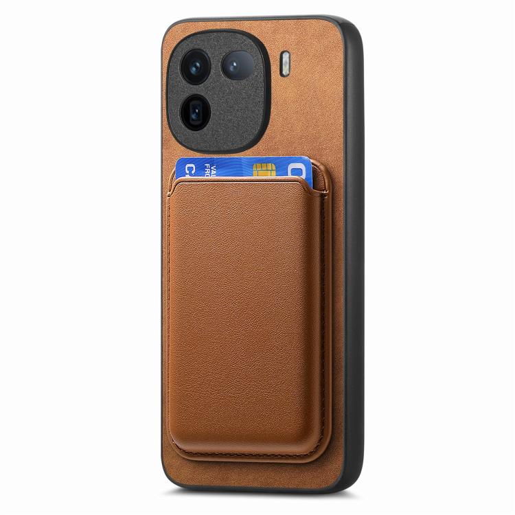 For vivo Y300+ Retro Magsafe Card Bag PU Back Cover Phone Case