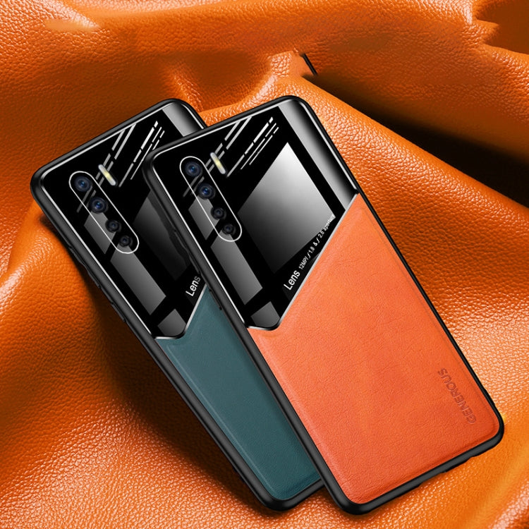 For OPPO A91 All-inclusive Leather Organic Glass Phone Case