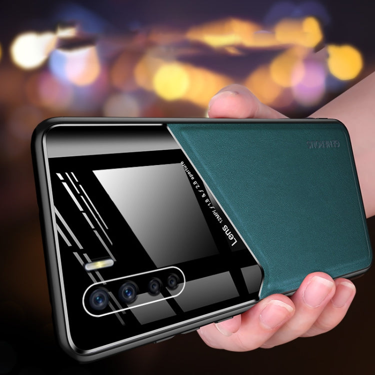 For OPPO A91 All-inclusive Leather Organic Glass Phone Case