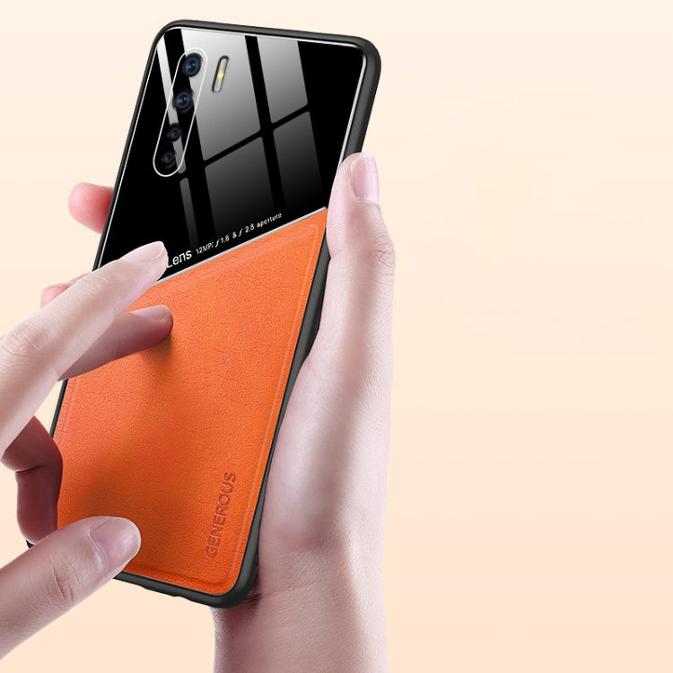 For OPPO A91 All-inclusive Leather Organic Glass Phone Case