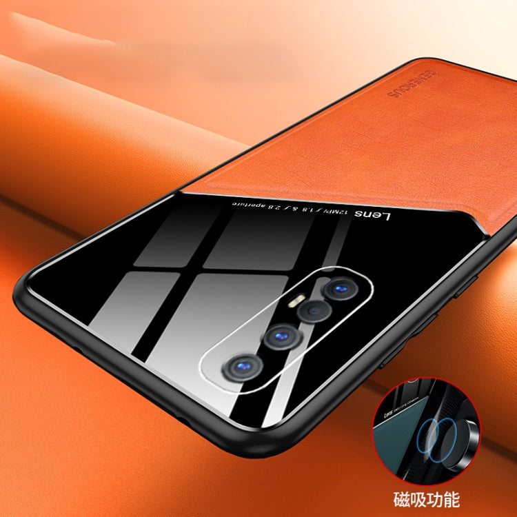 For OPPO Reno3 Pro All-inclusive Leather Organic Glass Phone Case