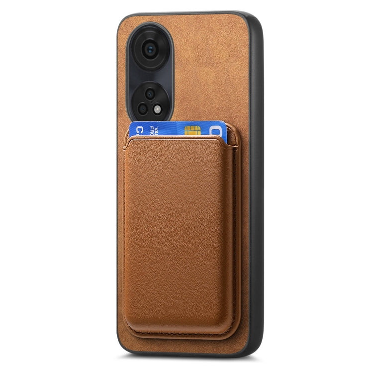 For OPPO A2 Pro Retro Magsafe Card Bag PU Back Cover Phone Case