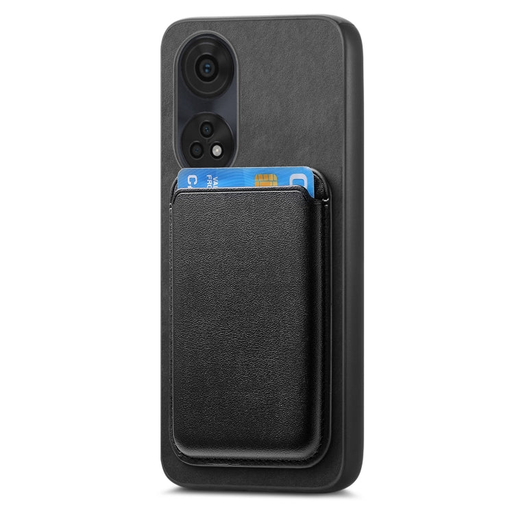 For OPPO A2 Pro Retro Magsafe Card Bag PU Back Cover Phone Case