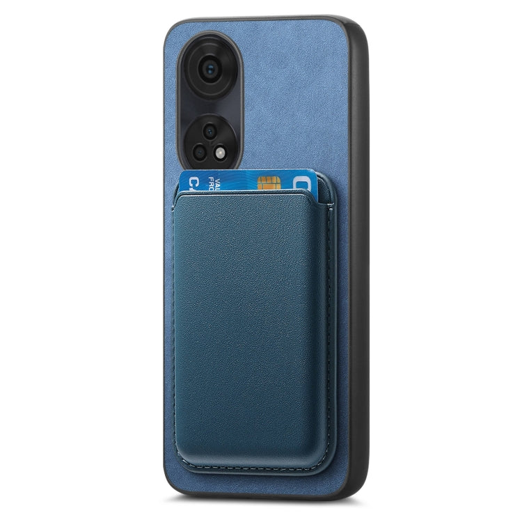 For OPPO A3 Pro Retro Magsafe Card Bag PU Back Cover Phone Case