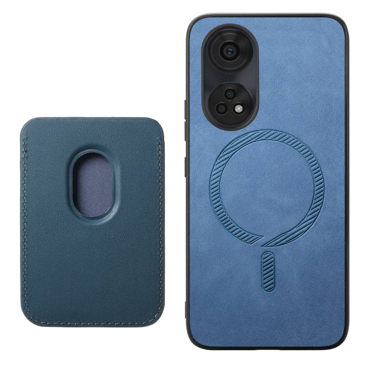 For OPPO A3 Pro Retro Magsafe Card Bag PU Back Cover Phone Case