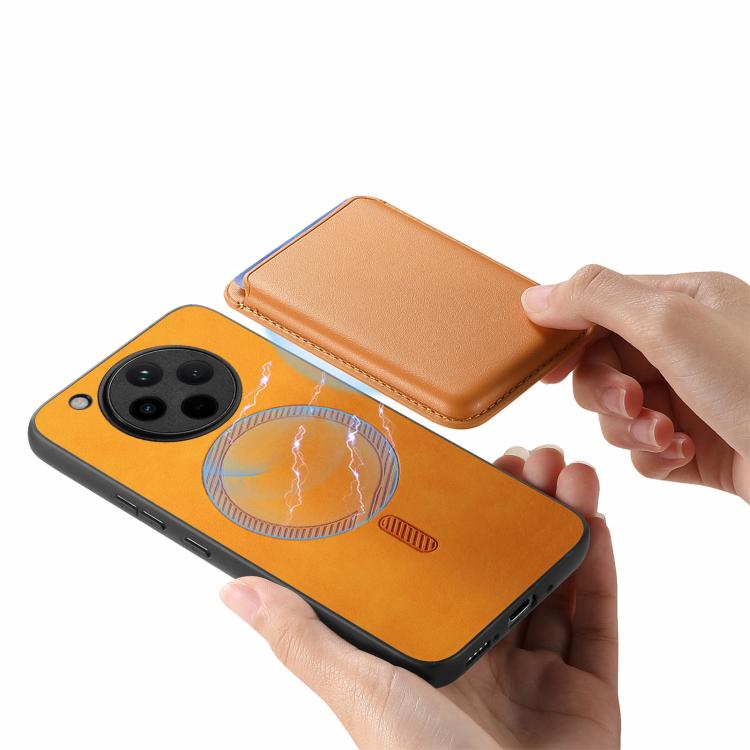 For OPPO Find X8 Retro Magsafe Card Bag PU Back Cover Phone Case