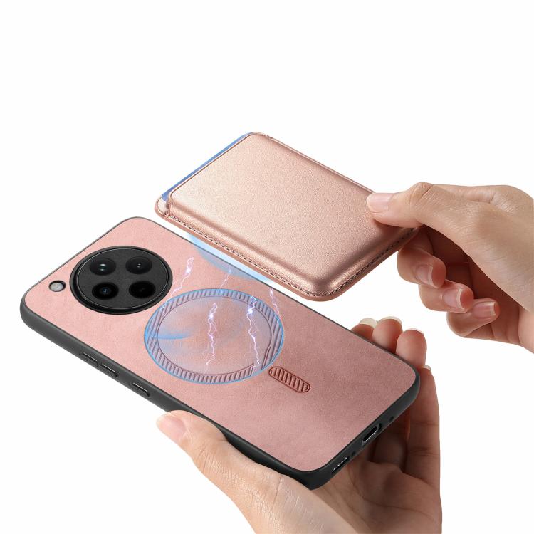 For OPPO Find X8 Retro Magsafe Card Bag PU Back Cover Phone Case