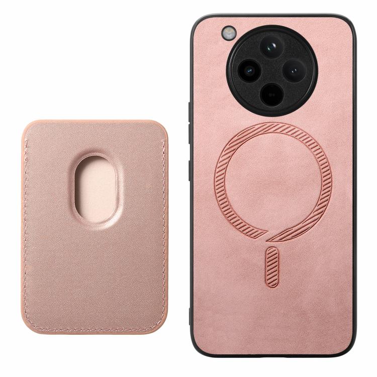 For OPPO Find X8 Retro Magsafe Card Bag PU Back Cover Phone Case