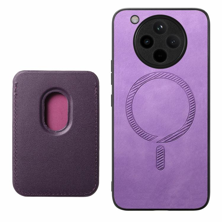 For OPPO Find X8 Retro Magsafe Card Bag PU Back Cover Phone Case