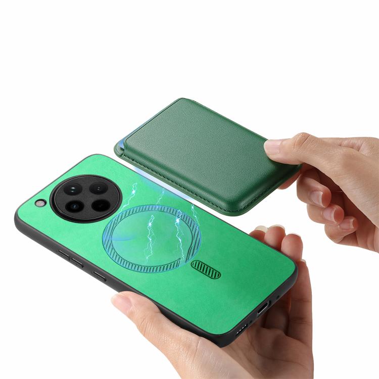 For OPPO Find X8 Retro Magsafe Card Bag PU Back Cover Phone Case