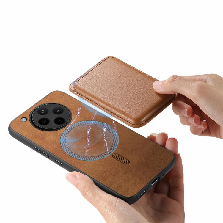 For OPPO Find X8 Retro Magsafe Card Bag PU Back Cover Phone Case