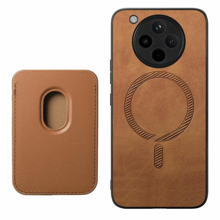 For OPPO Find X8 Retro Magsafe Card Bag PU Back Cover Phone Case