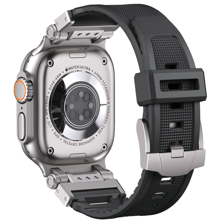 For Apple Watch SE 2023 44mm Silicone Armor Mecha Head Watch Band
