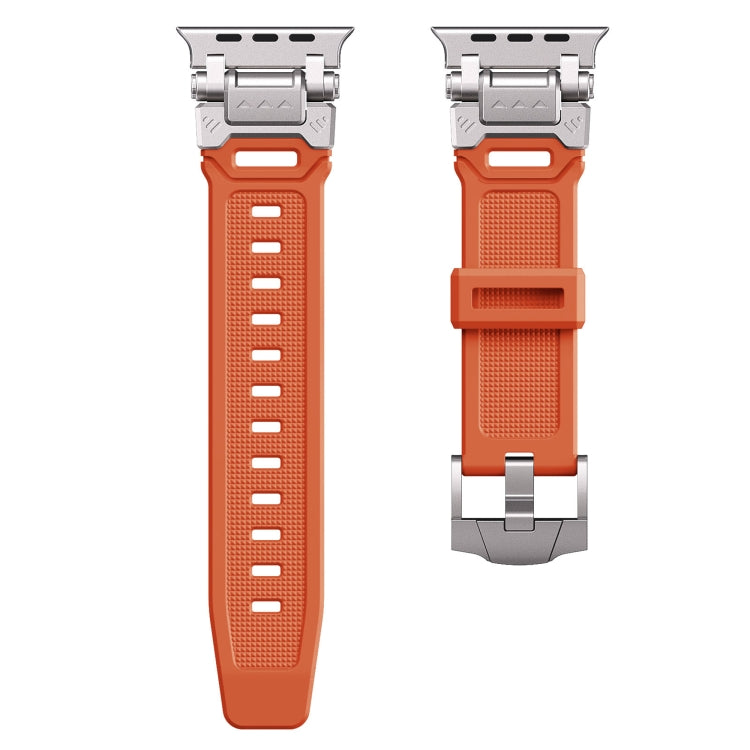 For Apple Watch SE 2023 44mm Silicone Armor Mecha Head Watch Band