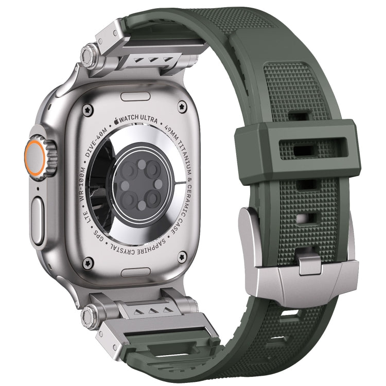 For Apple Watch SE 2023 44mm Silicone Armor Mecha Head Watch Band
