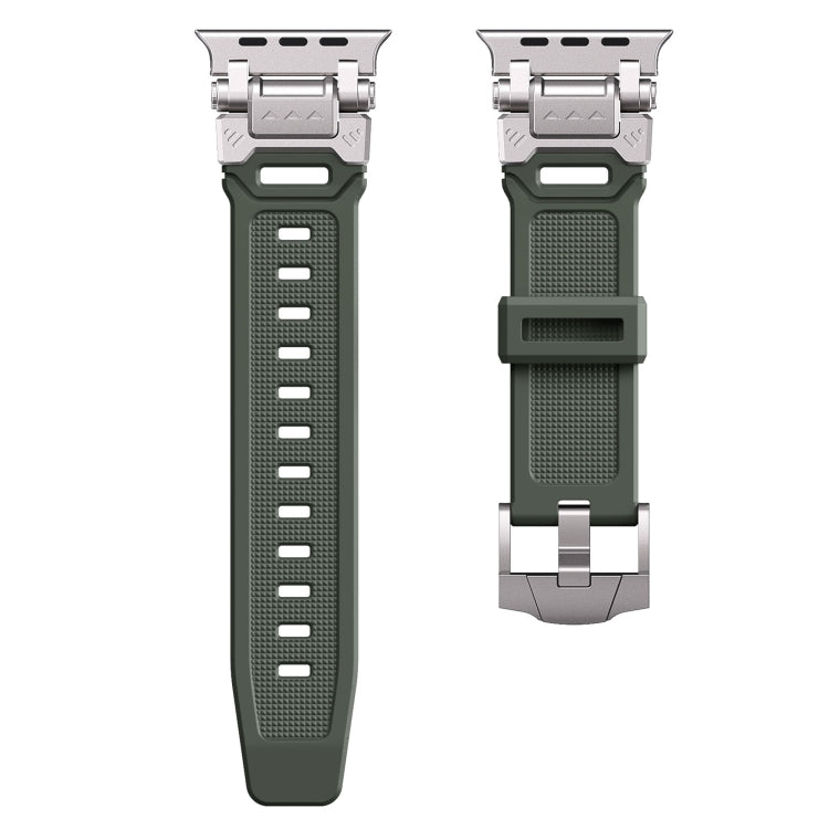 For Apple Watch SE 2023 44mm Silicone Armor Mecha Head Watch Band