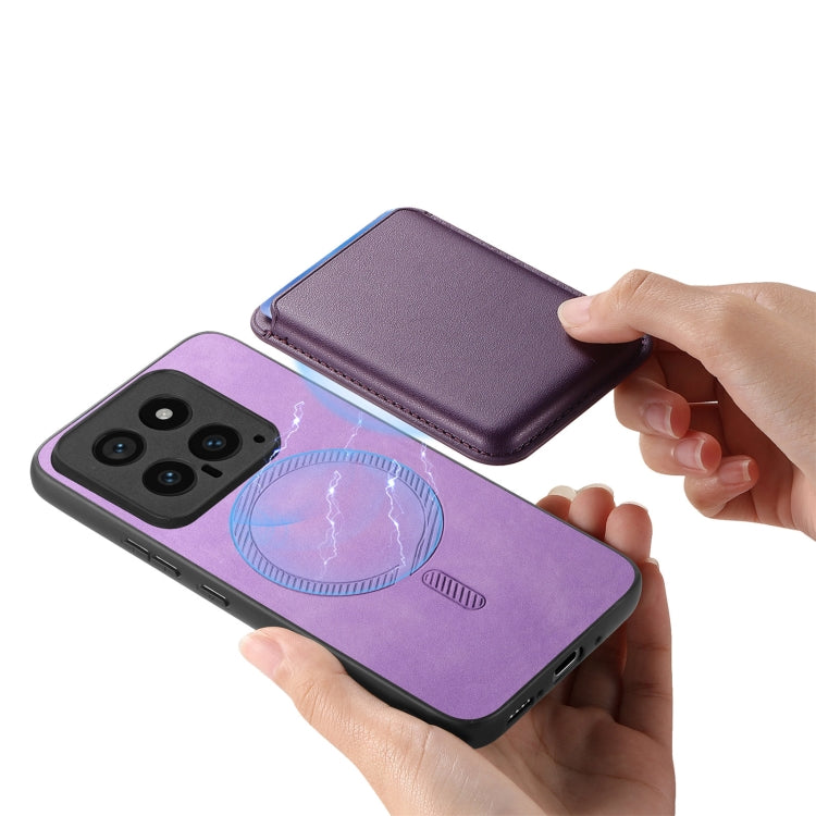 For Xiaomi Redmi A3 Retro Magsafe Card Bag PU Back Cover Phone Case