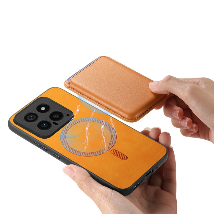 For Xiaomi Redmi Note 13 Pro+ Retro Magsafe Card Bag PU Back Cover Phone Case