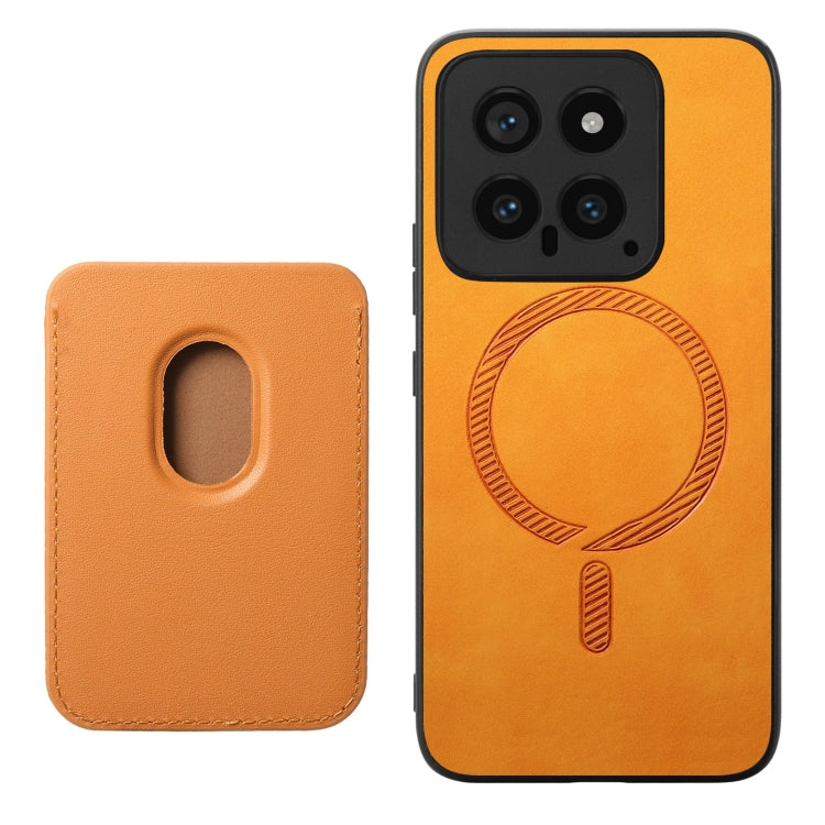 For Xiaomi 14 Retro Magsafe Card Bag PU Back Cover Phone Case