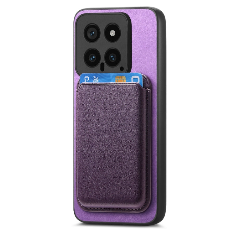 For Xiaomi 14 Retro Magsafe Card Bag PU Back Cover Phone Case