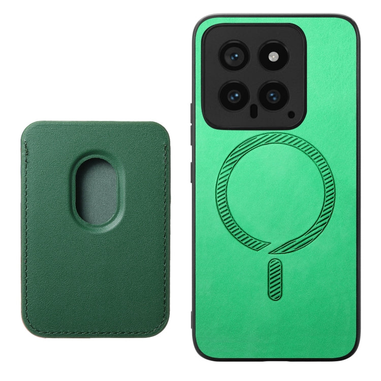For Xiaomi 14 Retro Magsafe Card Bag PU Back Cover Phone Case