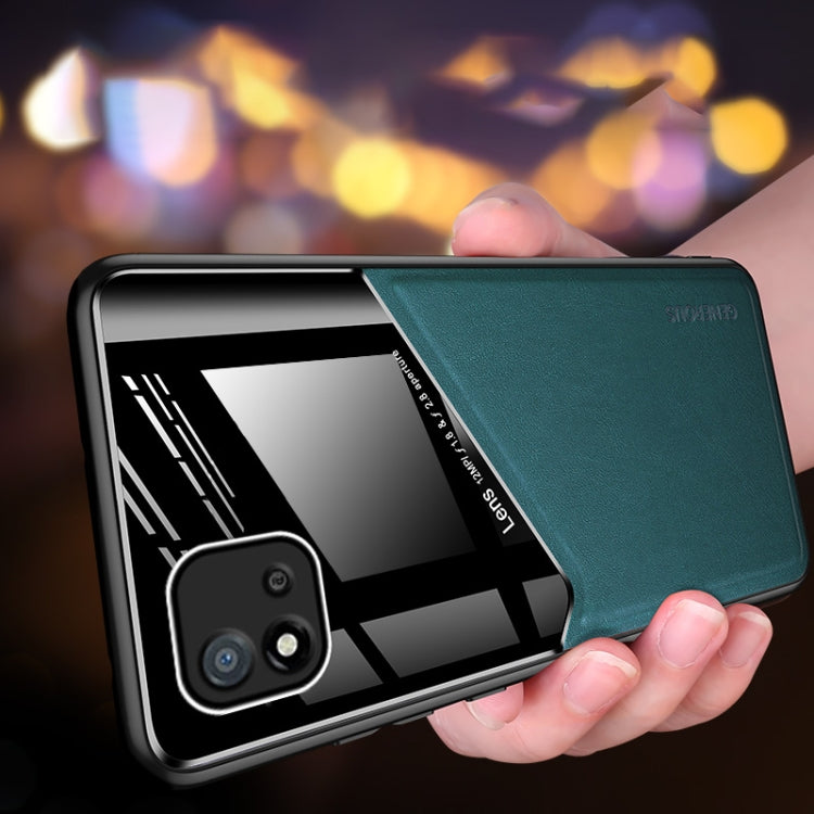 For Realme C20 All-inclusive Leather Organic Glass Phone Case